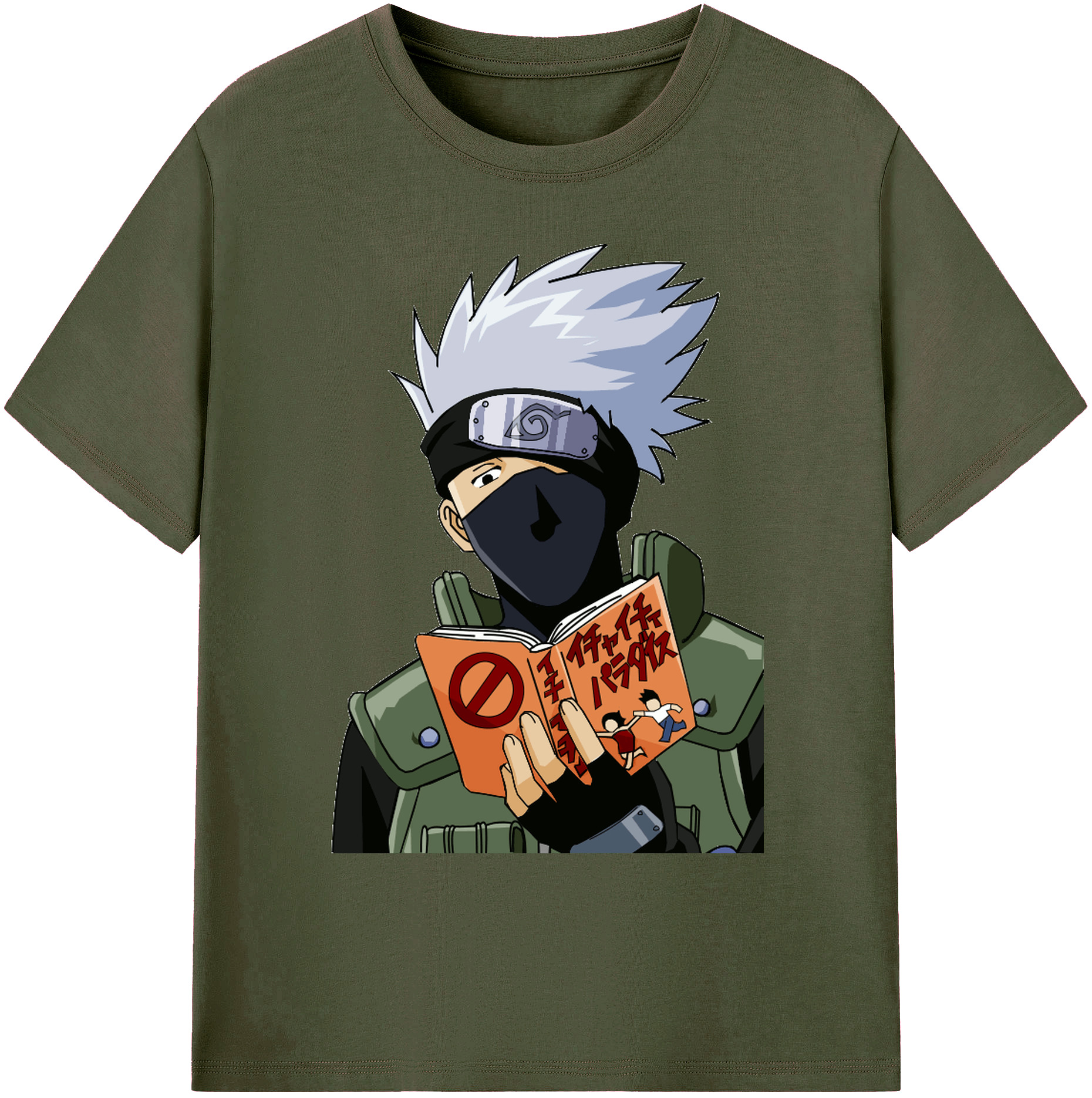 （画像用） NARUTO -ナルト- はたけ カカシ Hatake Kakashi 綿100％ メンズ半袖Tシャツ｜肌触りやわらか＆通気性